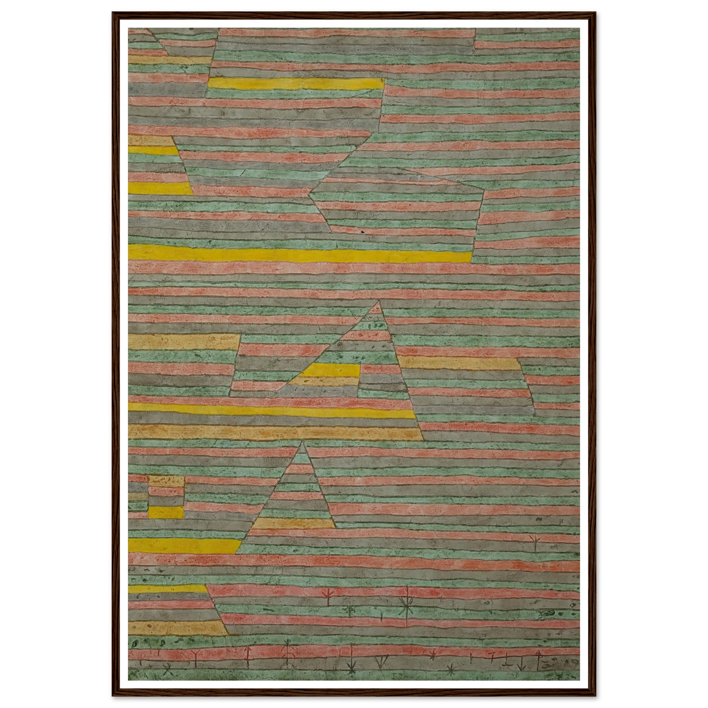 Monuments at G. (1929) Art Print | Paul Klee - Framed Poster - 30x40 cm / 12x16″ - Black frame