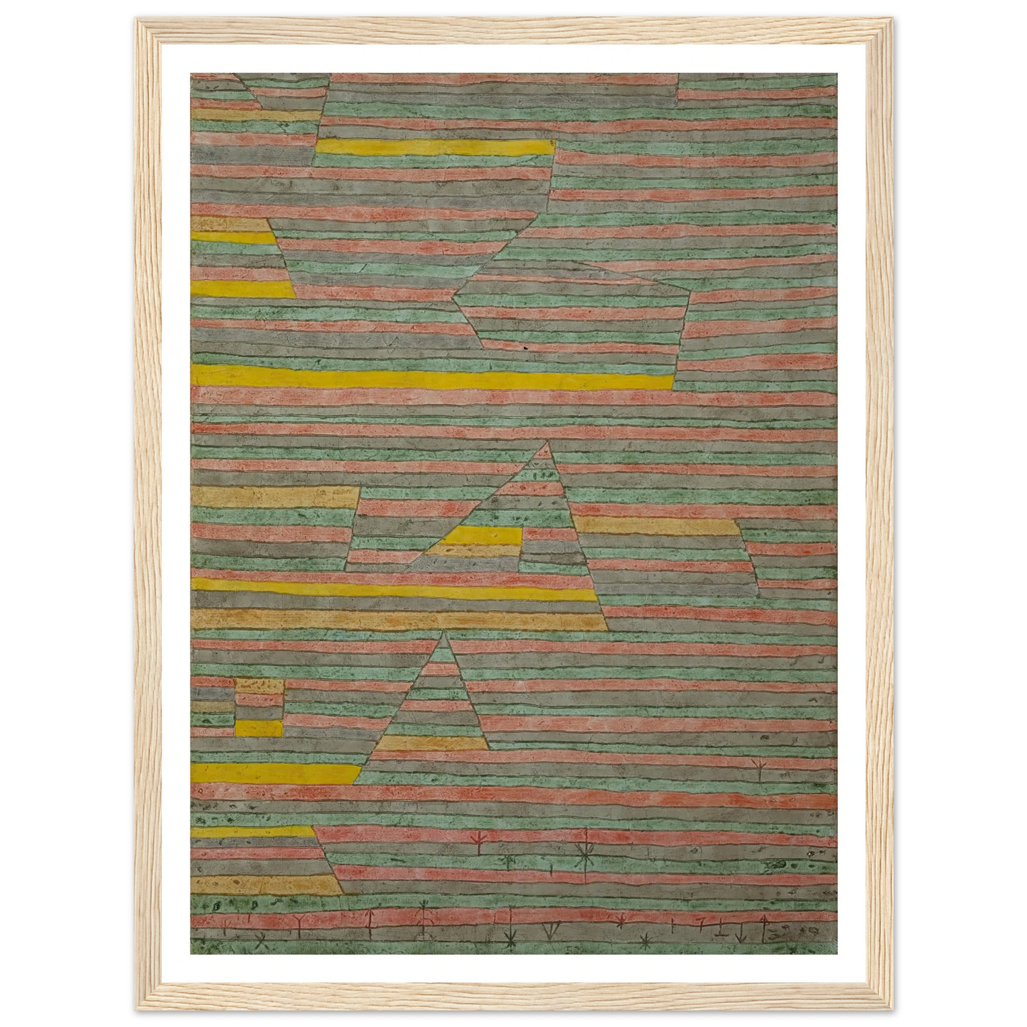 Monuments at G. (1929) Art Print | Paul Klee - Framed Poster - 30x40 cm / 12x16″ - Black frame