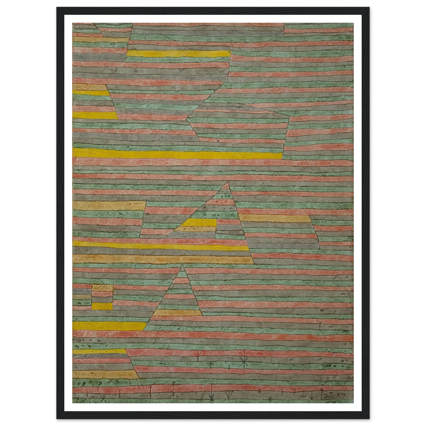 Monuments at G. (1929) Art Print | Paul Klee - Framed Poster - 30x40 cm / 12x16″ - Black frame