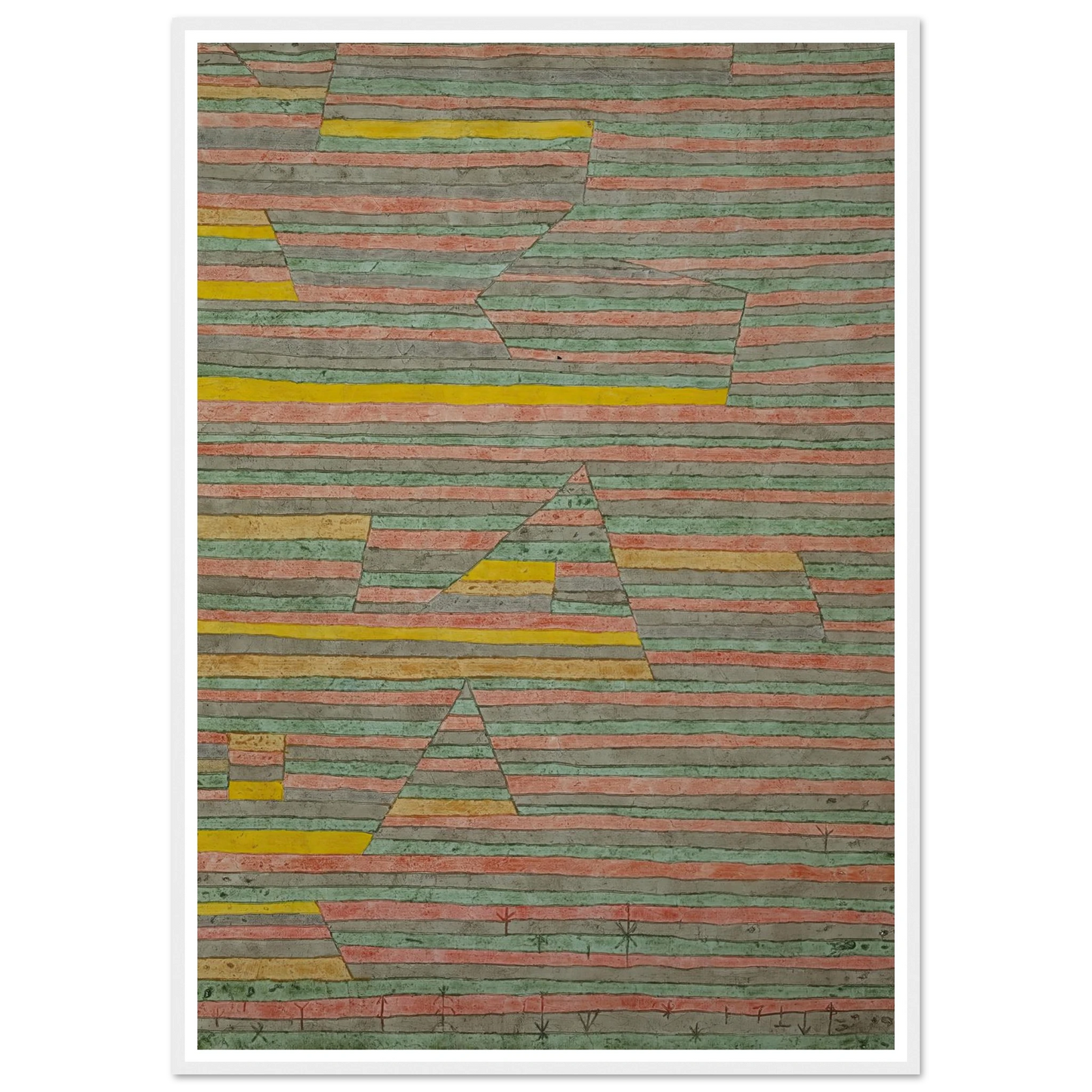 Monuments at G. (1929) Art Print | Paul Klee - Framed Poster - 30x40 cm / 12x16″ - Black frame