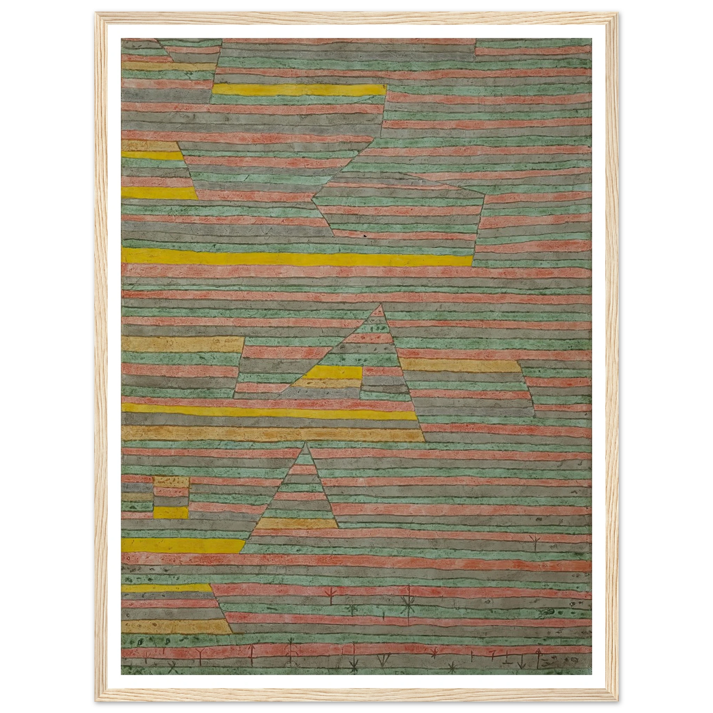 Monuments at G. (1929) Art Print | Paul Klee - Framed Poster - 30x40 cm / 12x16″ - Black frame