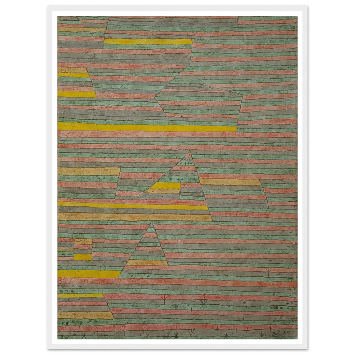 Monuments at G. (1929) Art Print | Paul Klee - Framed Poster - 30x40 cm / 12x16″ - Black frame