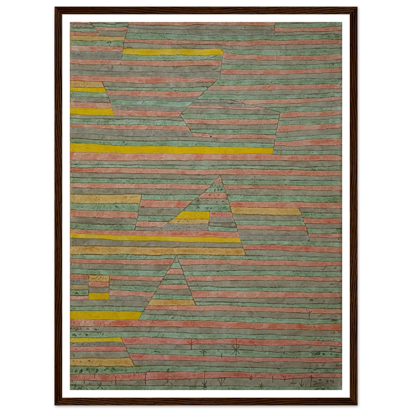 Monuments at G. (1929) Art Print | Paul Klee - Framed Poster - 30x40 cm / 12x16″ - Black frame