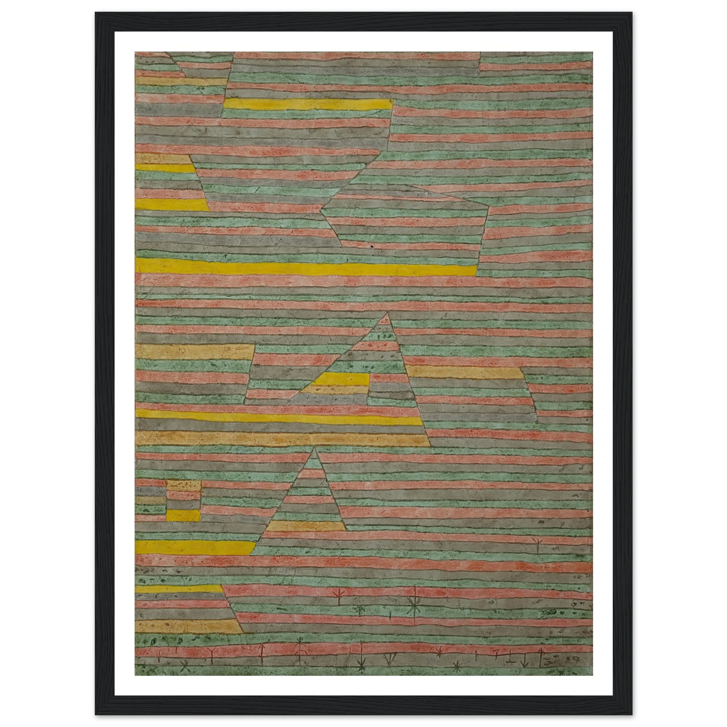 Monuments at G. (1929) Art Print | Paul Klee - Framed Poster - 30x40 cm / 12x16″ - Black frame