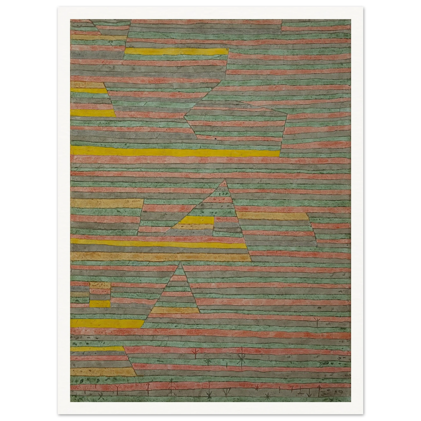 Monuments at G. (1929) Art Print | Paul Klee - Framed Poster - 30x40 cm / 12x16″ - Black frame