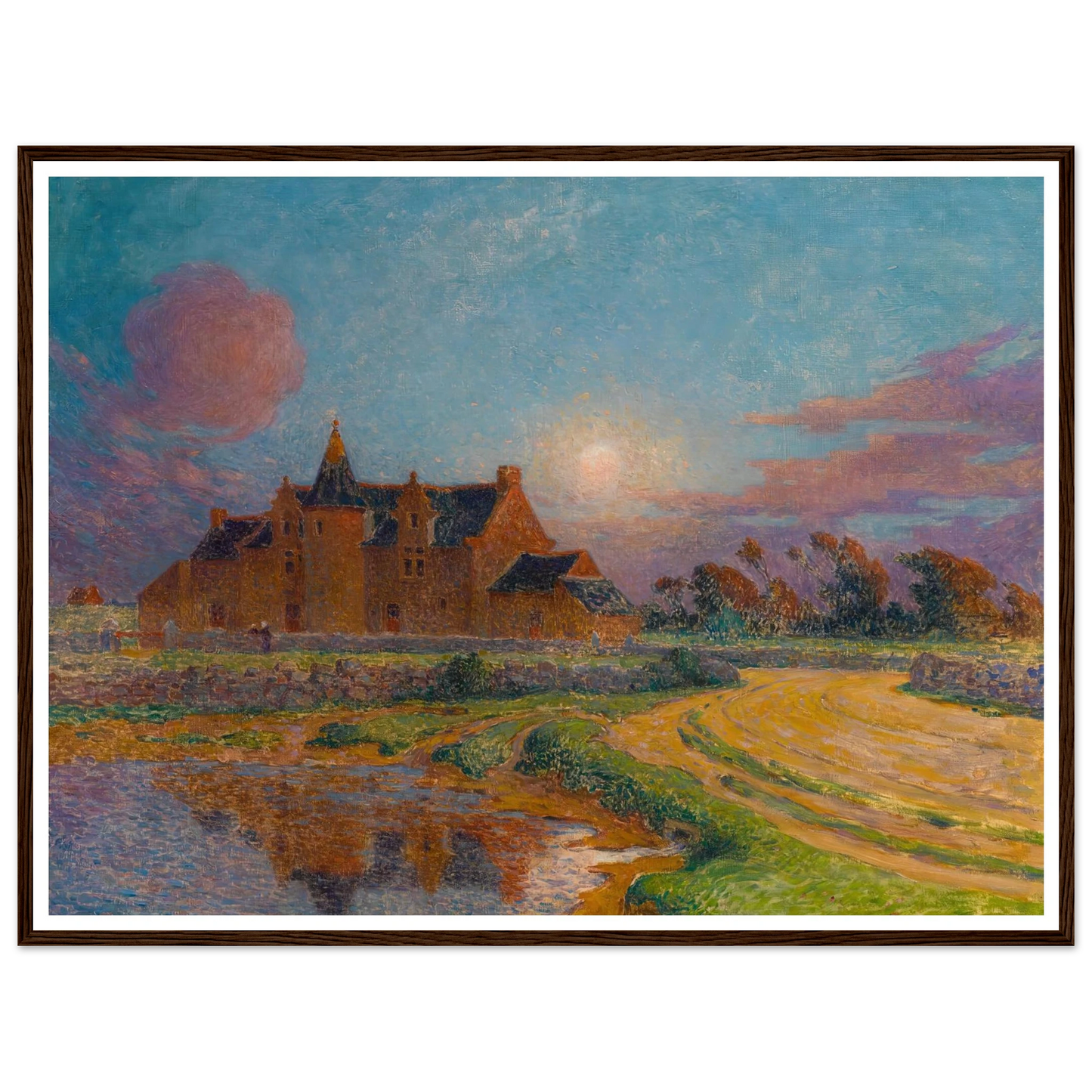 Moon Clear Over Kervaudu Art Print | Ferdinand du Puigaudeau - Framed Poster - 30x40 cm / 12x16″ - Black frame