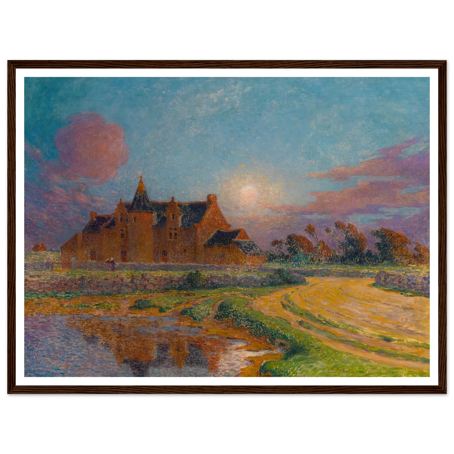 Moon Clear Over Kervaudu Art Print | Ferdinand du Puigaudeau - Framed Poster - 30x40 cm / 12x16″ - Black frame