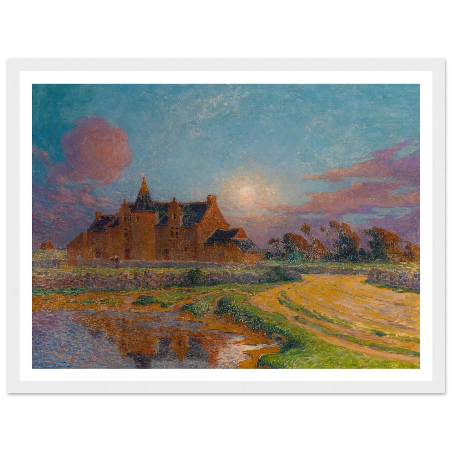 Moon Clear Over Kervaudu Art Print | Ferdinand du Puigaudeau - Framed Poster - 30x40 cm / 12x16″ - Black frame