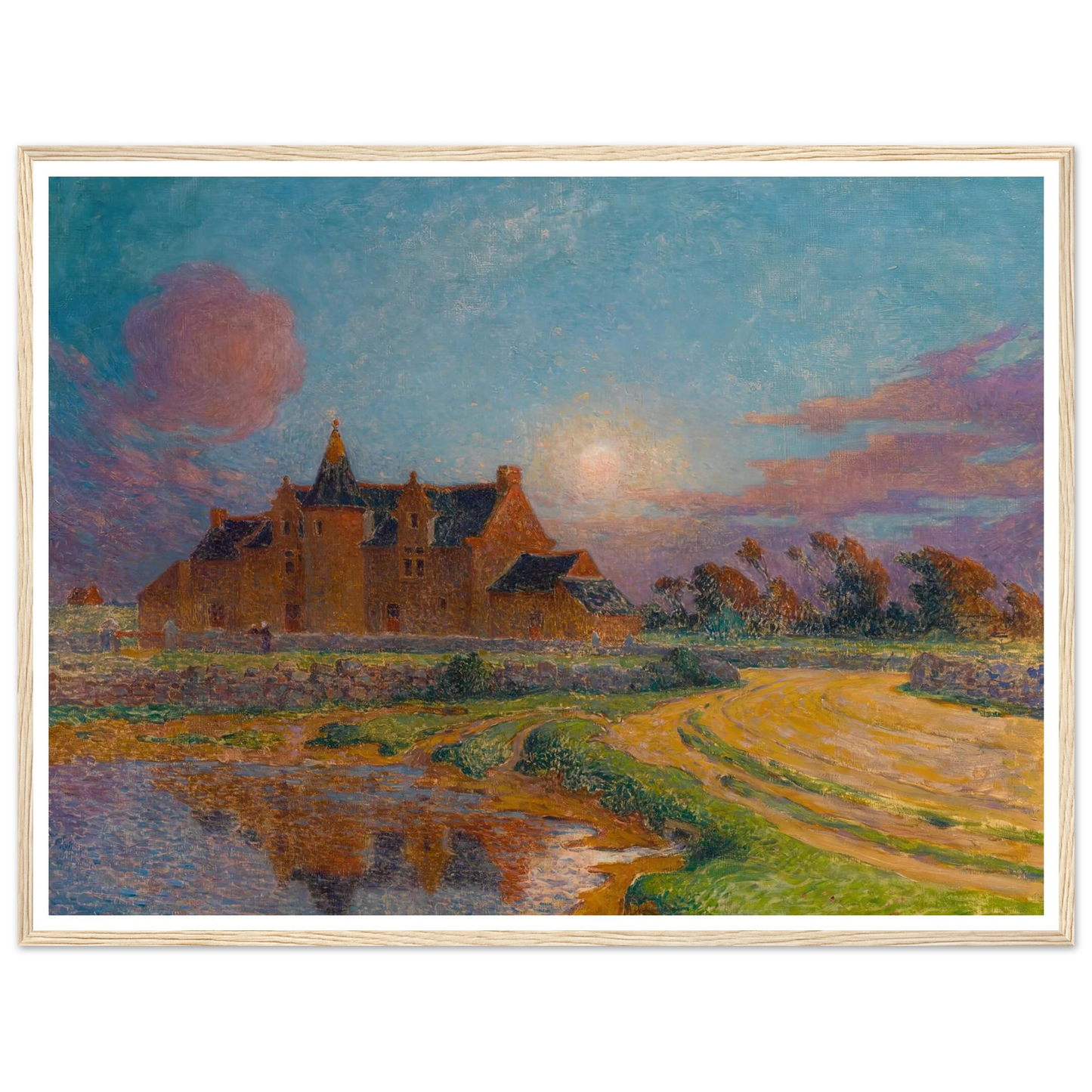 Moon Clear Over Kervaudu Art Print | Ferdinand du Puigaudeau - Framed Poster - 30x40 cm / 12x16″ - Black frame