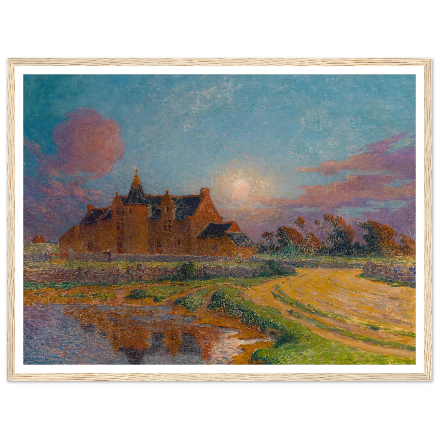 Moon Clear Over Kervaudu Art Print | Ferdinand du Puigaudeau - Framed Poster - 30x40 cm / 12x16″ - Black frame