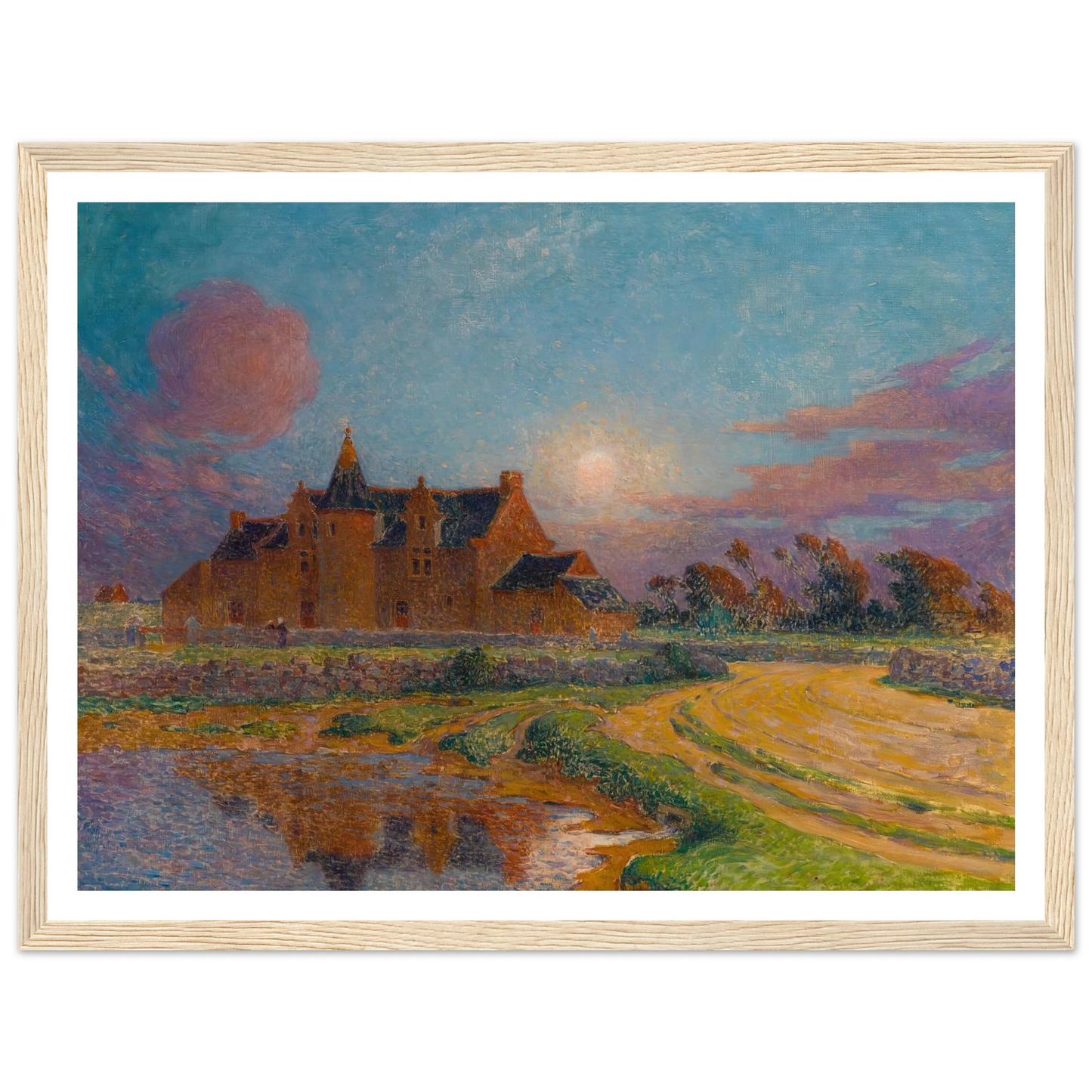 Moon Clear Over Kervaudu Art Print | Ferdinand du Puigaudeau - Framed Poster - 30x40 cm / 12x16″ - Black frame