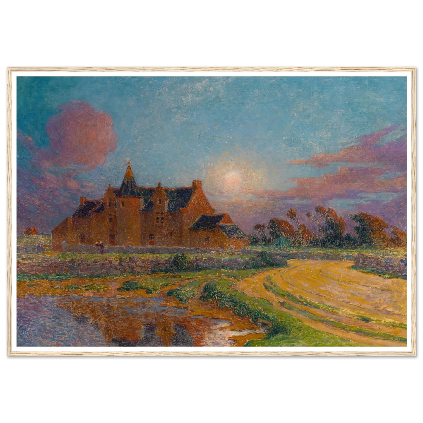 Moon Clear Over Kervaudu Art Print | Ferdinand du Puigaudeau - Framed Poster - 30x40 cm / 12x16″ - Black frame