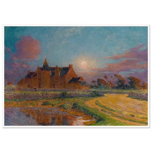 Moon Clear Over Kervaudu Art Print | Ferdinand du Puigaudeau - Framed Poster - 30x40 cm / 12x16″ - Black frame