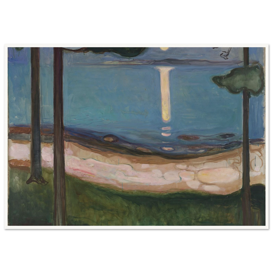 Moonlight (1895) Art Print | Edvard Munch - Framed Poster - 30x40 cm / 12x16″ - Black frame