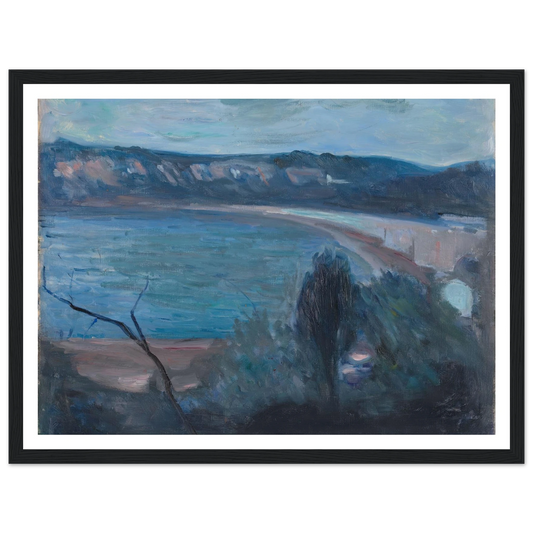 Moonlight by the Mediterranean (1891) Art Print | Edvard Munch - Framed Poster - 30x40 cm / 12x16″ - Black frame