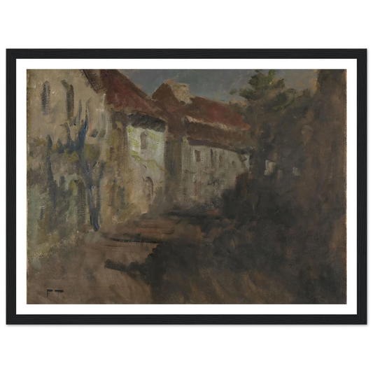 Moonlight in Dieppe (1894 - 1898) Art Print | Frits Thaulow - Framed Poster - 30x40 cm / 12x16″ - Black frame
