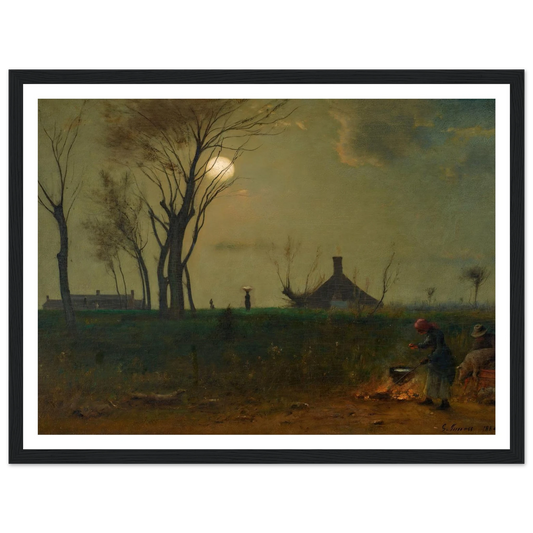 Moonlight in Virginia (1884) Art Print | George Inness - Framed Poster - 30x40 cm / 12x16″ - Black frame