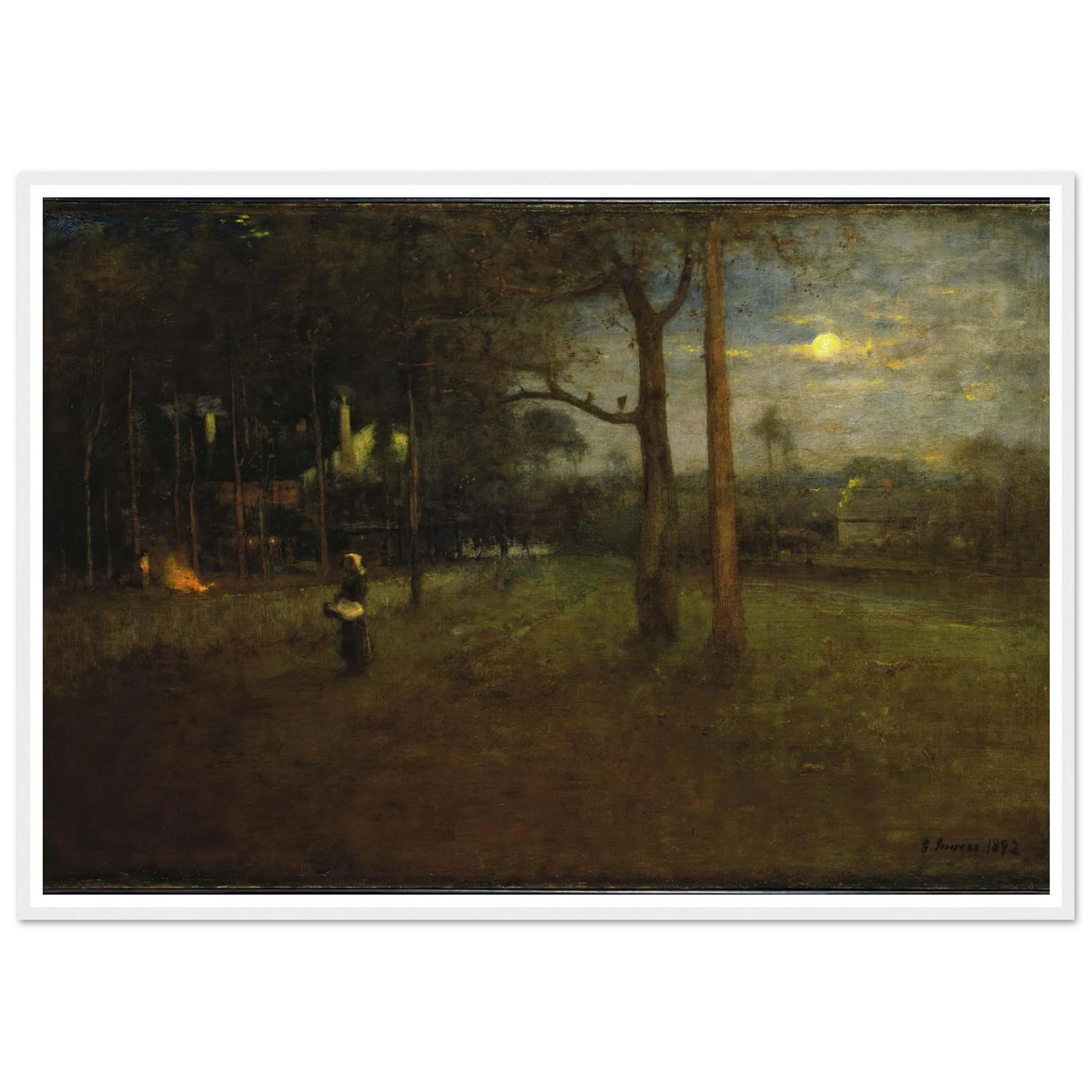 Moonlight, Tarpon Springs Art Print | George Inness - Framed Poster - 30x40 cm / 12x16″ - Black frame