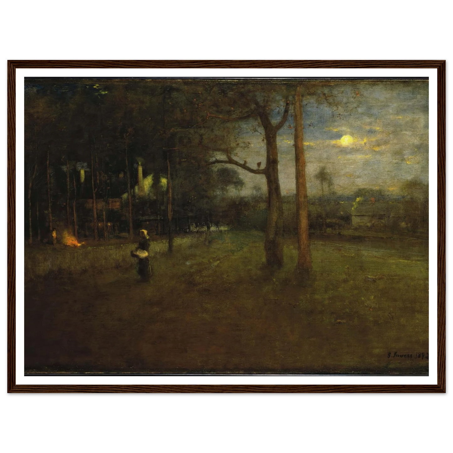Moonlight, Tarpon Springs Art Print | George Inness - Framed Poster - 30x40 cm / 12x16″ - Black frame
