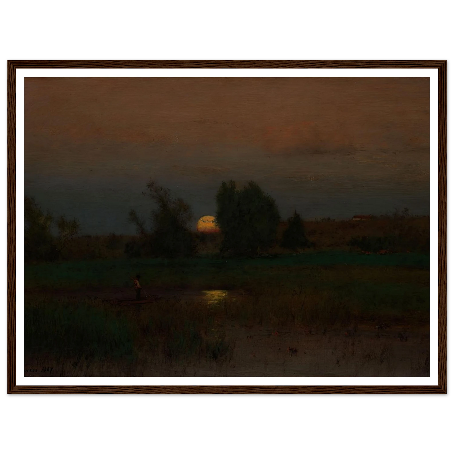 Moonrise (1887) Art Print | George Inness - Framed Poster - 30x40 cm / 12x16″ - Black frame