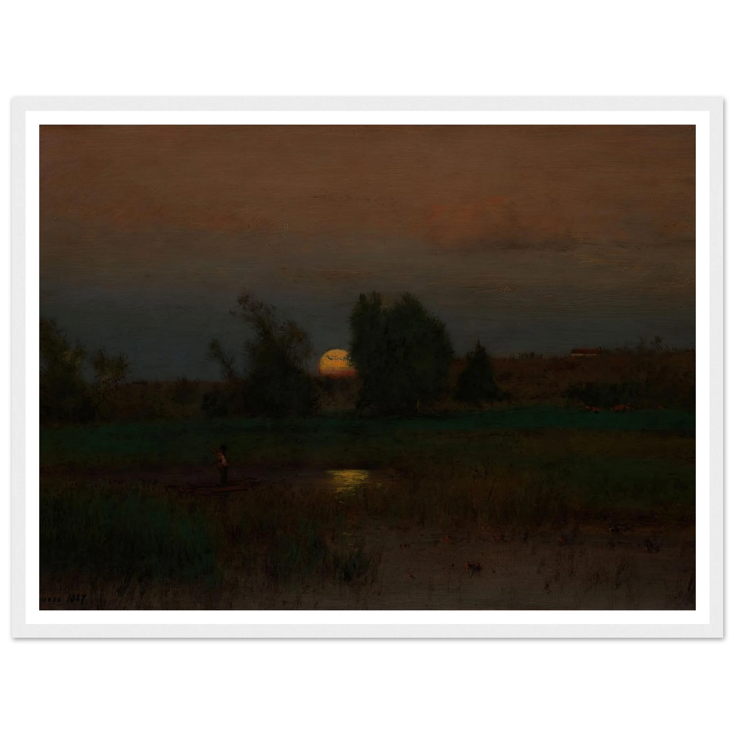 Moonrise (1887) Art Print | George Inness - Framed Poster - 30x40 cm / 12x16″ - Black frame