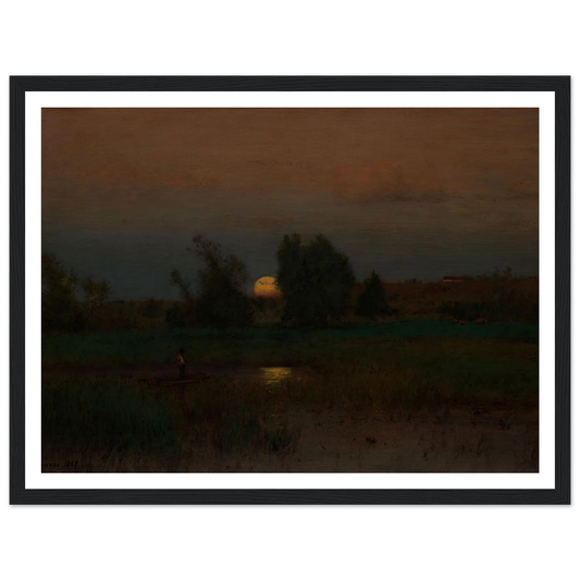 Moonrise (1887) Art Print | George Inness - Framed Poster - 30x40 cm / 12x16″ - Black frame