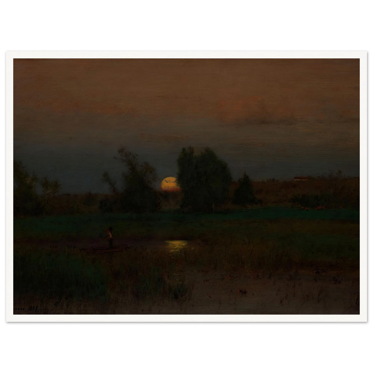 Moonrise (1887) Art Print | George Inness - Framed Poster - 30x40 cm / 12x16″ - Black frame