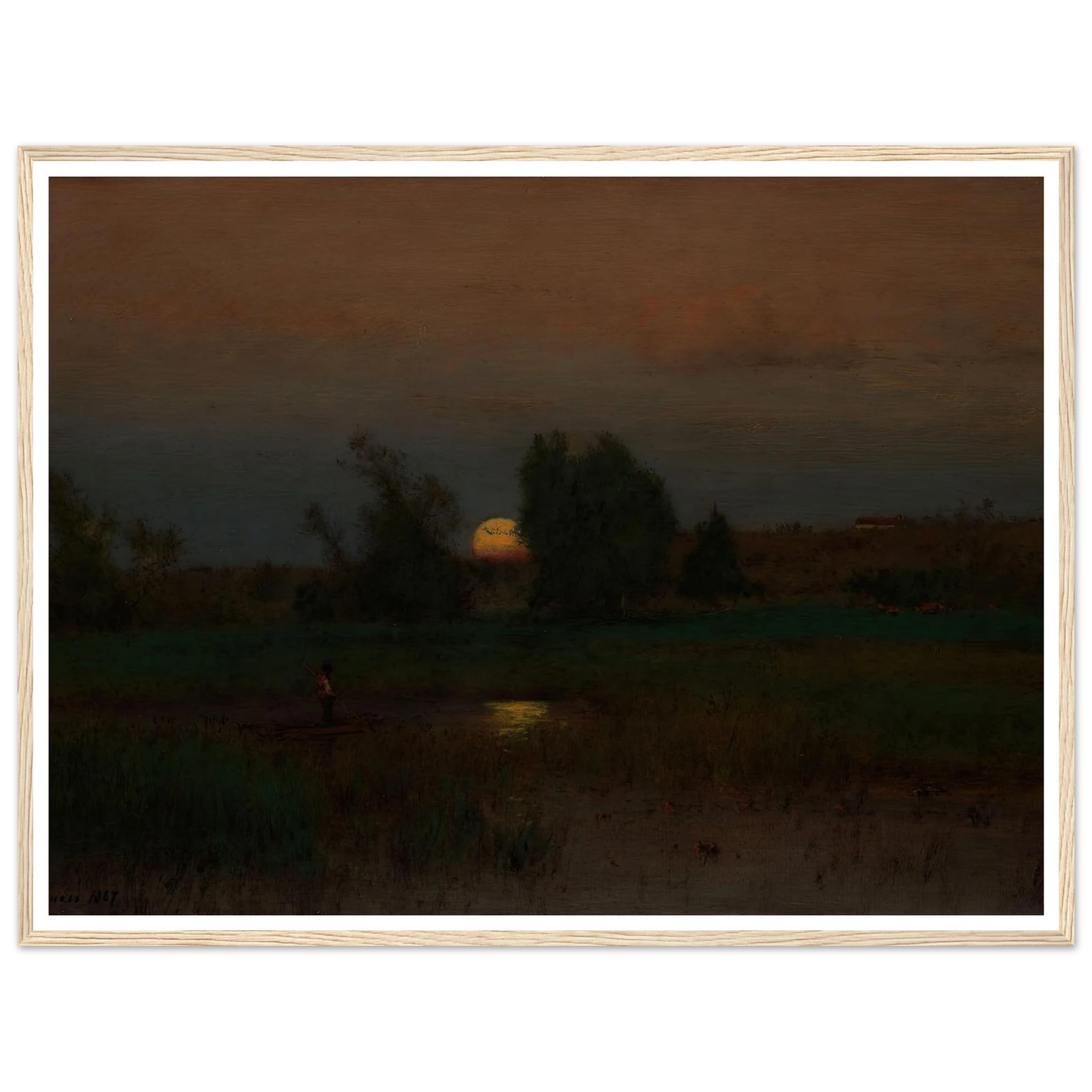 Moonrise (1887) Art Print | George Inness - Framed Poster - 30x40 cm / 12x16″ - Black frame