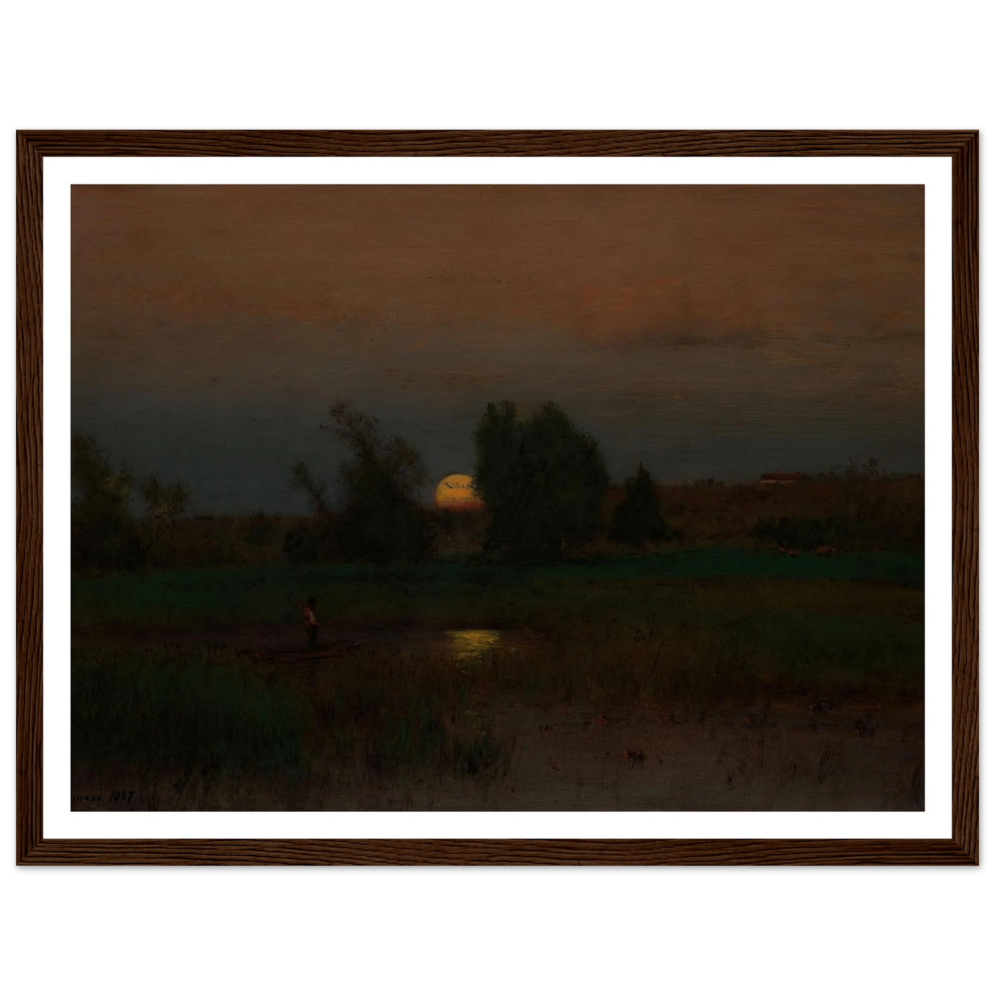 Moonrise (1887) Art Print | George Inness - Framed Poster - 30x40 cm / 12x16″ - Black frame