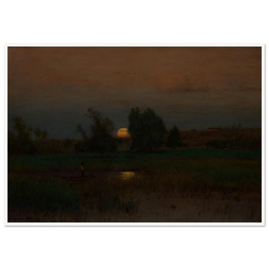Moonrise (1887) Art Print | George Inness - Framed Poster - 30x40 cm / 12x16″ - Black frame