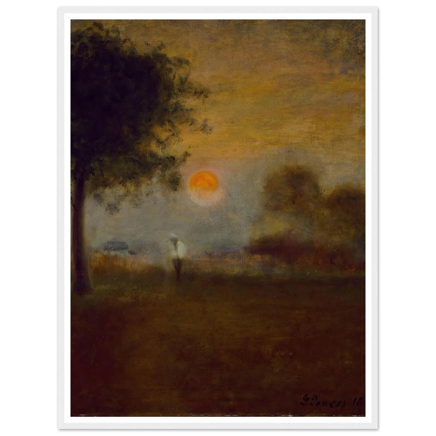 Moonrise (1891) Art Print | George Inness - Framed Poster - 30x40 cm / 12x16″ - Black frame