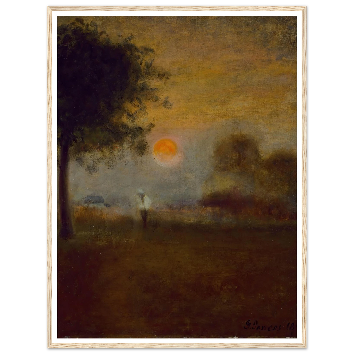 Moonrise (1891) Art Print | George Inness - Framed Poster - 30x40 cm / 12x16″ - Black frame