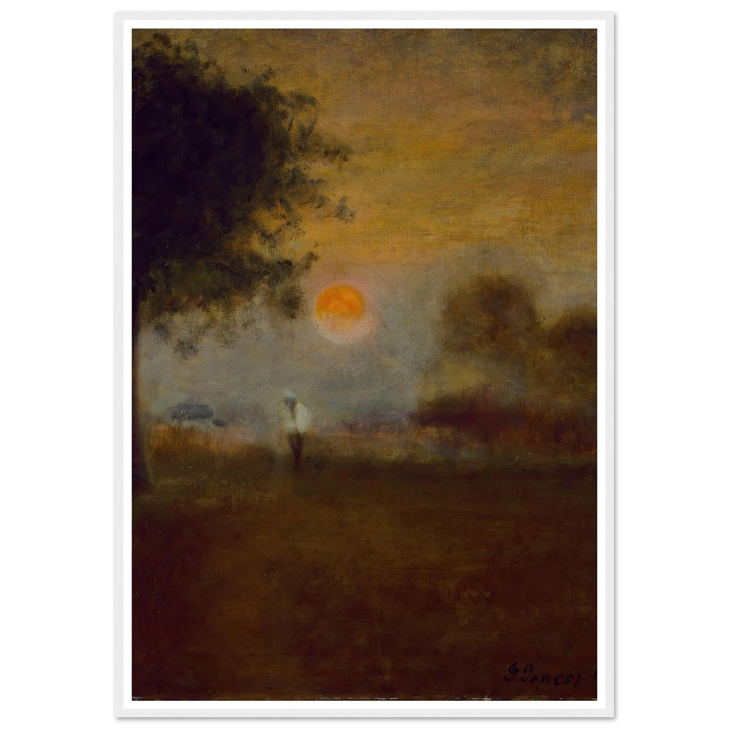 Moonrise (1891) Art Print | George Inness - Framed Poster - 30x40 cm / 12x16″ - Black frame