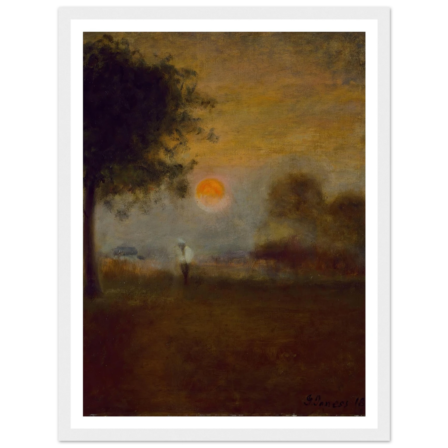 Moonrise (1891) Art Print | George Inness - Framed Poster - 30x40 cm / 12x16″ - Black frame