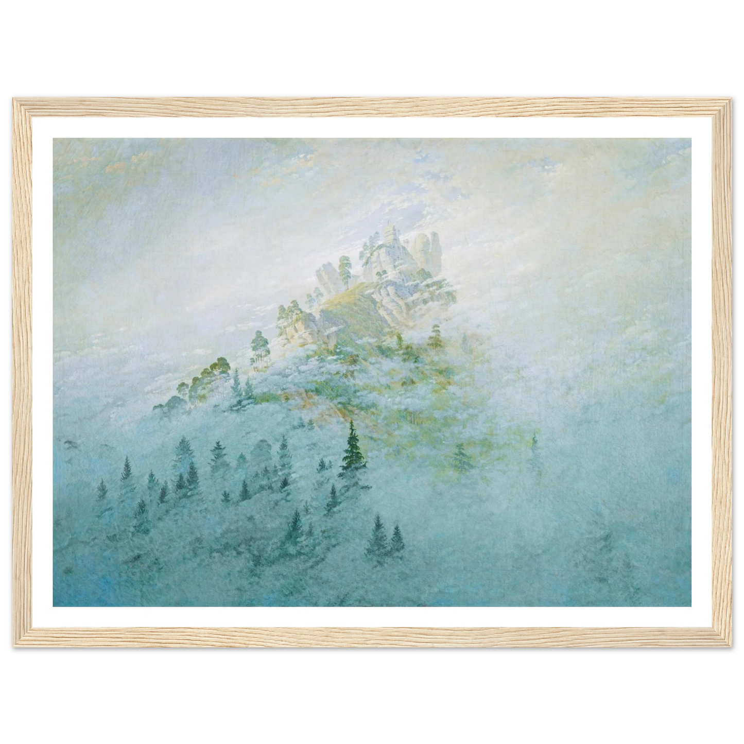 Morgennebel im Gebirge Art Print | Caspar David Friedrich - Framed Poster - 30x40 cm / 12x16″ - Black frame