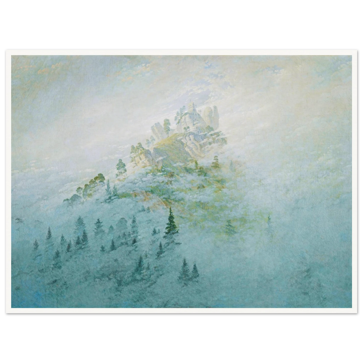 Morgennebel im Gebirge Art Print | Caspar David Friedrich - Framed Poster - 30x40 cm / 12x16″ - Black frame