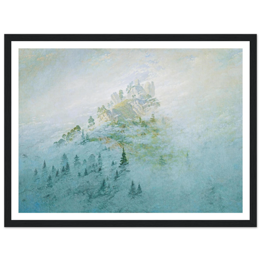 Morgennebel im Gebirge Art Print | Caspar David Friedrich - Framed Poster - 30x40 cm / 12x16″ - Black frame