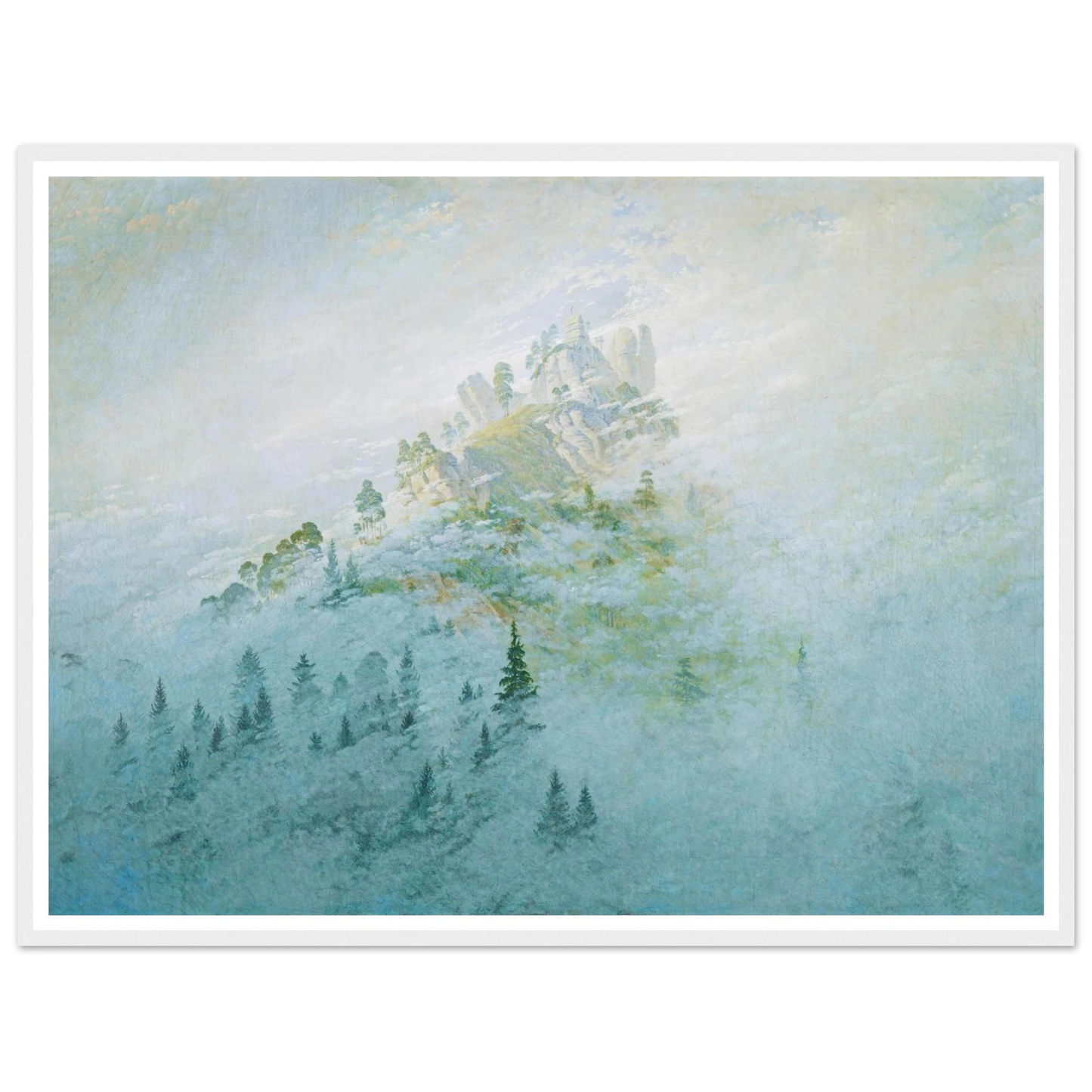 Morgennebel im Gebirge Art Print | Caspar David Friedrich - Framed Poster - 30x40 cm / 12x16″ - Black frame