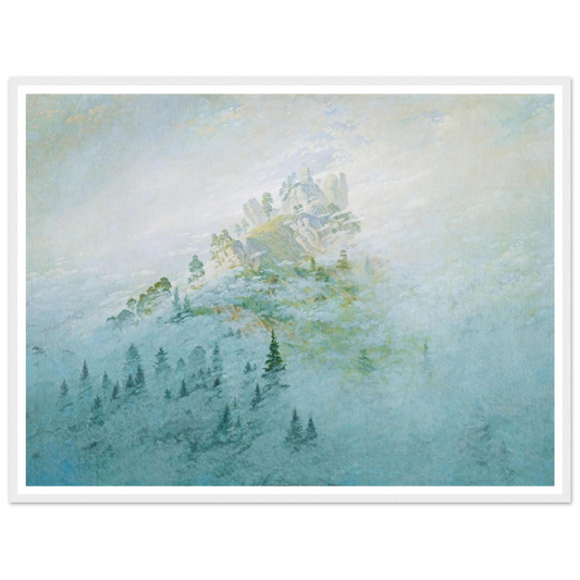 Morgennebel im Gebirge Art Print | Caspar David Friedrich - Framed Poster - 30x40 cm / 12x16″ - Black frame