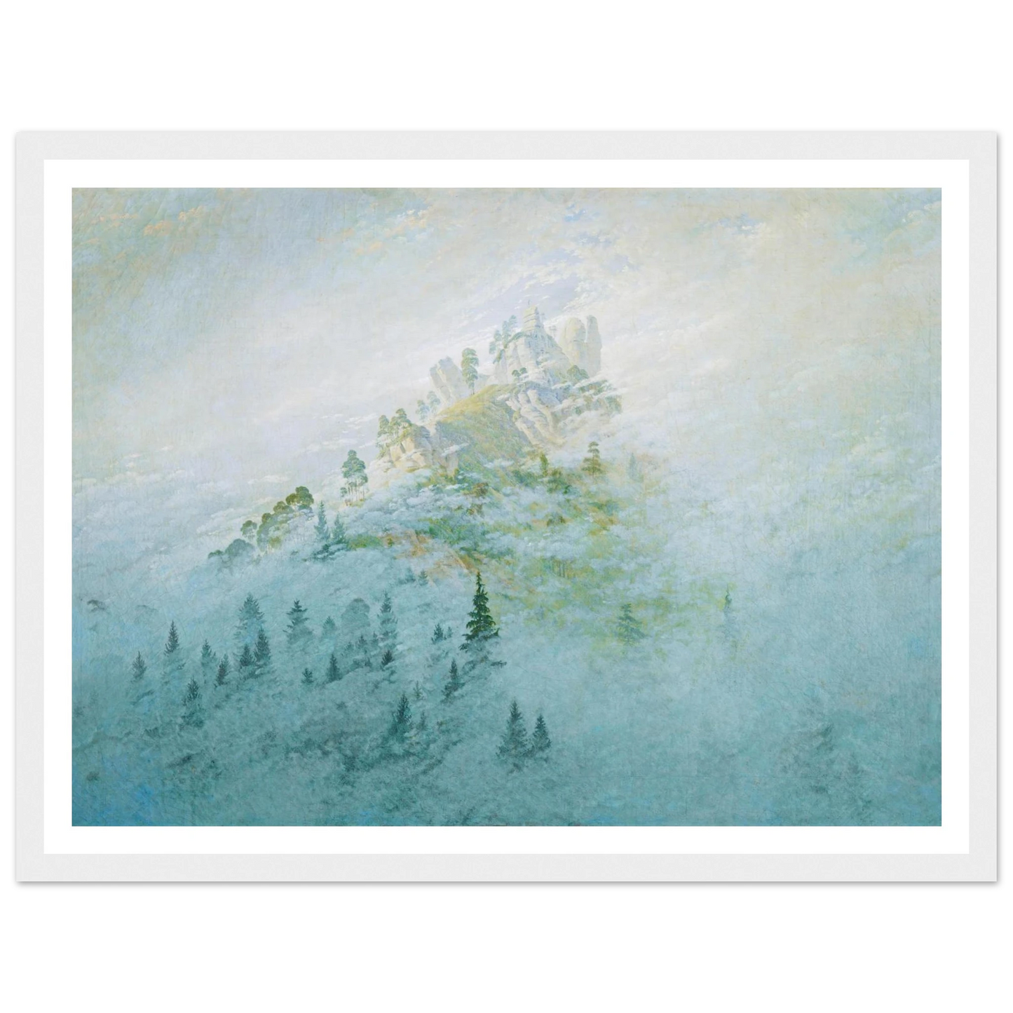 Morgennebel im Gebirge Art Print | Caspar David Friedrich - Framed Poster - 30x40 cm / 12x16″ - Black frame