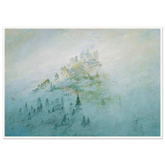 Morgennebel im Gebirge Art Print | Caspar David Friedrich - Framed Poster - 30x40 cm / 12x16″ - Black frame