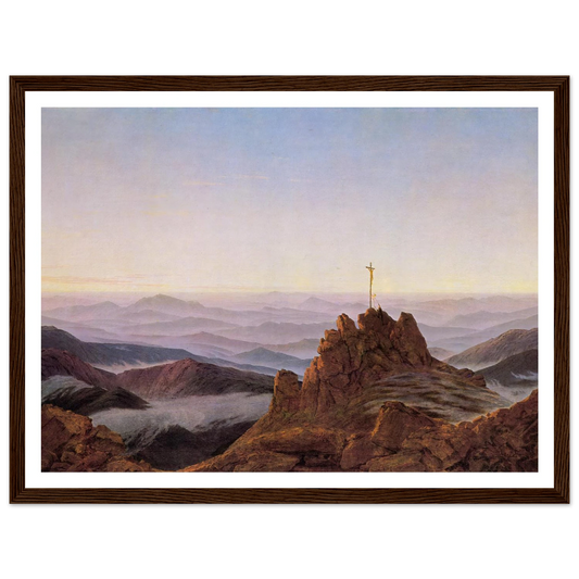 Morning in the Riesengebirge Art Print | Caspar David Friedrich - Framed Poster - 30x40 cm / 12x16″ - Black frame