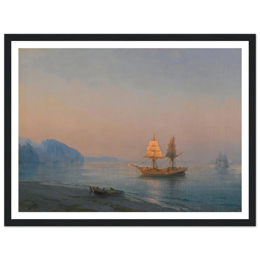 Morning In Yalta (1880) Art Print | Ivan Konstantinovich Aivazovsky - Framed Poster - 30x40 cm / 12x16″ - Black frame