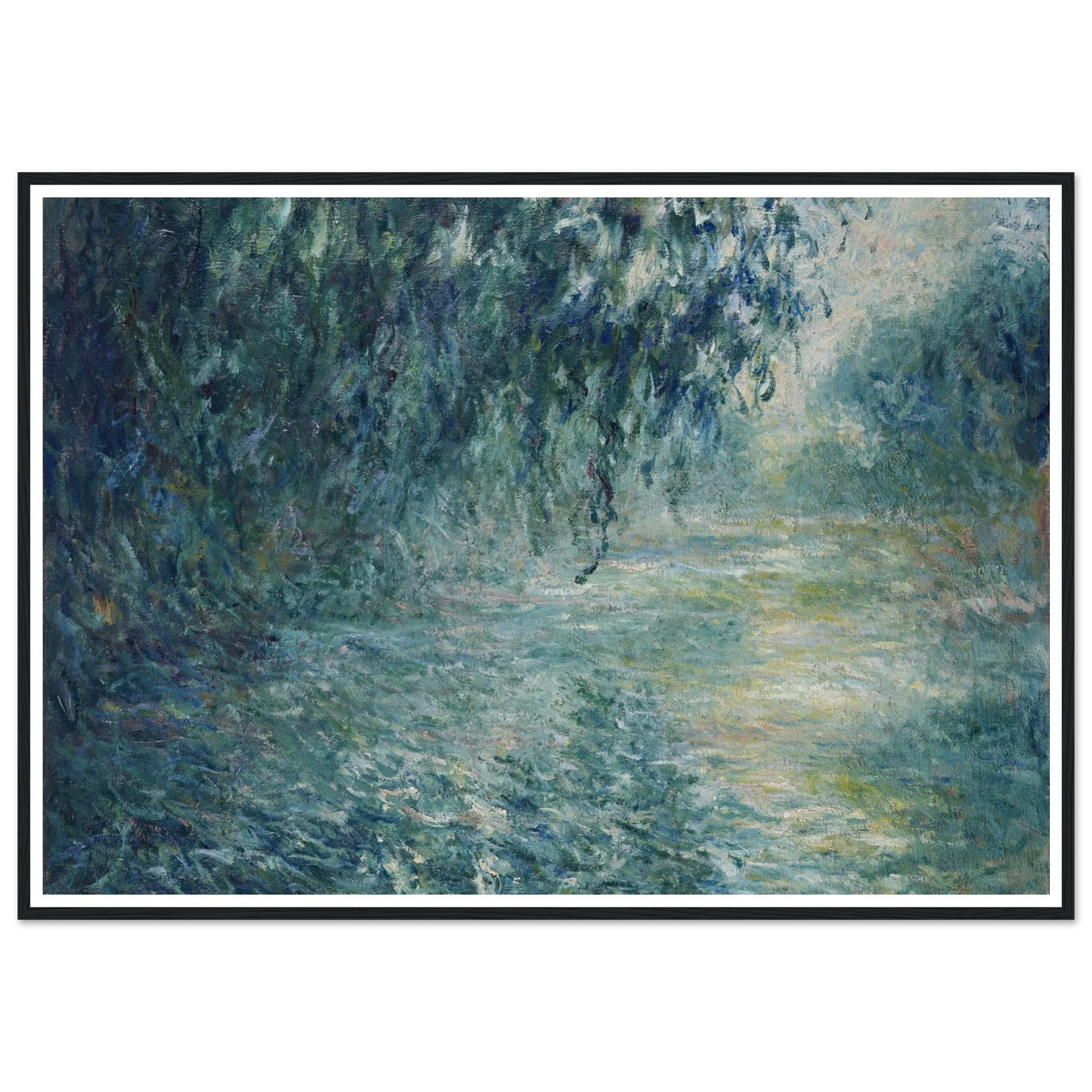 Morning on the Seine (1898) Art Print | Claude Monet - Framed Poster - 30x40 cm / 12x16″ - Black frame