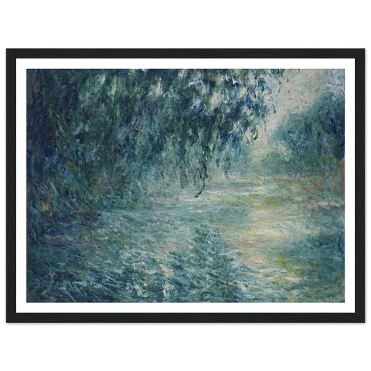 Morning on the Seine (1898) Art Print | Claude Monet - Framed Poster - 30x40 cm / 12x16″ - Black frame