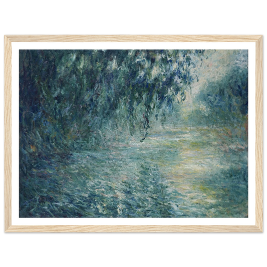 Morning on the Seine (1898) Art Print | Claude Monet - Framed Poster - 30x40 cm / 12x16″ - Black frame