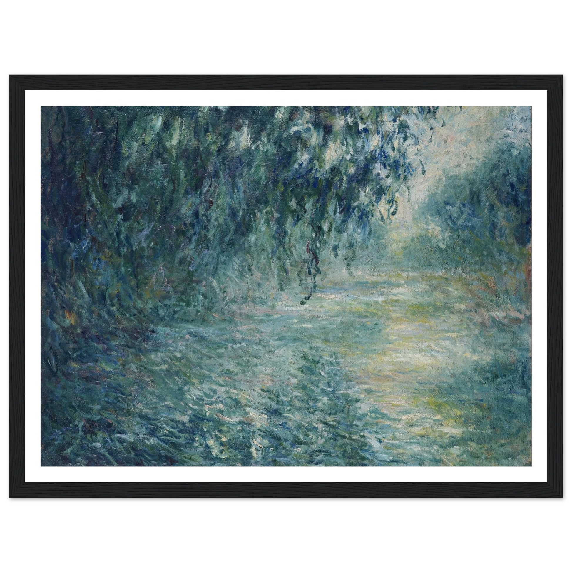 Morning on the Seine (1898) Art Print | Claude Monet - Framed Poster - 30x40 cm / 12x16″ - Black frame