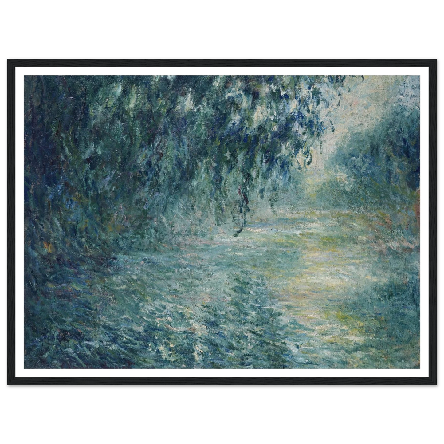 Morning on the Seine (1898) Art Print | Claude Monet - Framed Poster - 30x40 cm / 12x16″ - Black frame