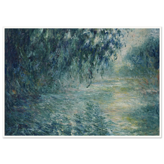 Morning on the Seine (1898) Art Print | Claude Monet - Framed Poster - 30x40 cm / 12x16″ - Black frame
