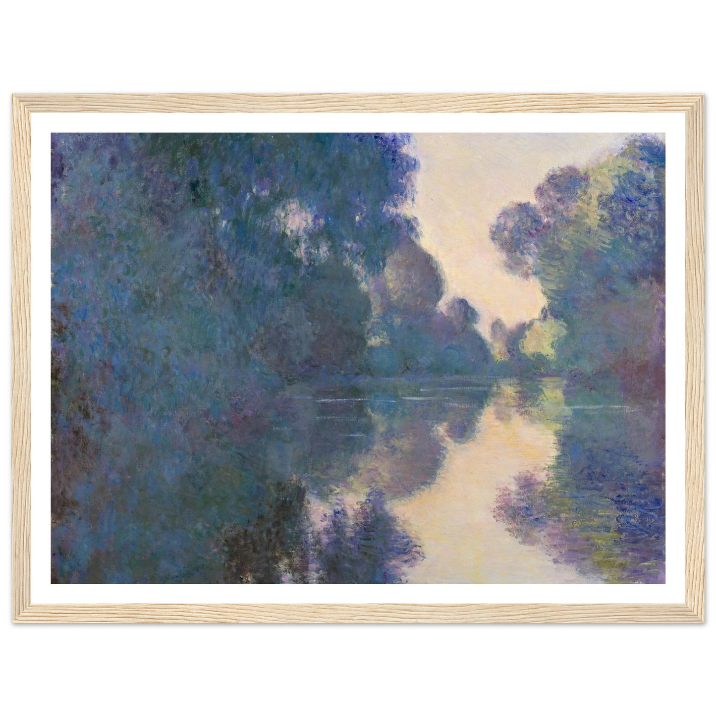 Morning on the Seine near Giverny (1897) Art Print | Claude Monet - Framed Poster - 30x40 cm / 12x16″ - Black frame